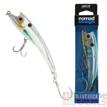 Nomad Design Maverick Floating Topwater Lure 140mm 40g Holo Ghost Shad