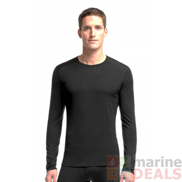 Icebreaker Mens Oasis Merino Thermal Long Sleeve Crew Shirt Black XL
