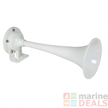 Marinco White Epoxy Coated Single Trumpet Mini Air Horn