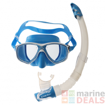 Cressi Marea and Gamma Adult Mask and Snorkel Set Blue