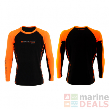Sharkskin Rapid Dry UPF50 Long Sleeve Rash Vest Charcoal/Orange