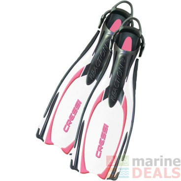 Cressi Reaction EBS Open Heel Dive Fins White/Pink