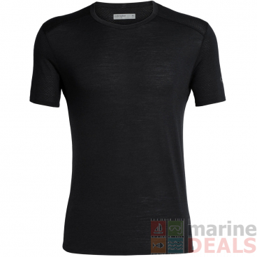 Icebreaker Merino Amplify Hybrid Mens T-Shirt Black L