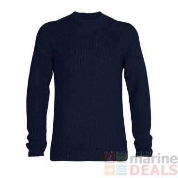 Icebreaker Merino Hillock Mens Funnel Neck Sweater Navy Blue Large