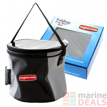 Anglers Mate Collapsible Live Bait Bucket Set 10L - Missing Aerator