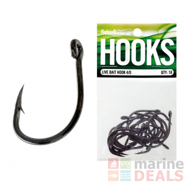Fishing Essentials Live Bait Hooks 4/0 Qty 18