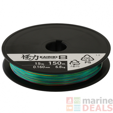 Shimano Kairiki SX8 Multi-Colour Braid 150m 15lb 0.16mm