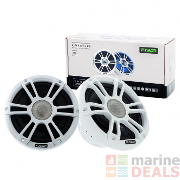 Fusion Signature 2-Way Coaxial Sports White Marine Speakers with LED 7.7in 280W