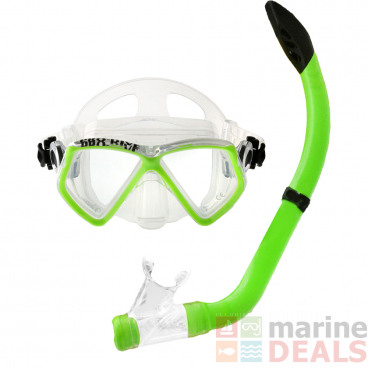 Pro-Dive Silicone Kids Dive Mask and Snorkel Set Green