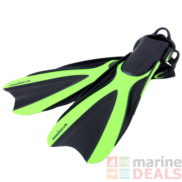 Pro-Dive Premium Open Heel Dive Fins Green