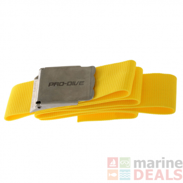 Pro-Dive Webbed Dive Weight Belt with Stainless Buckle 1.6m Fluoro Yellow