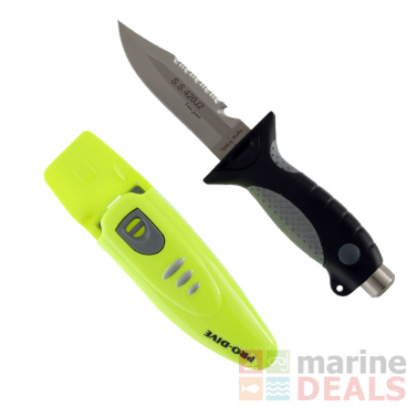 Pro-Dive Drop Point Dive Knife 110mm Yellow
