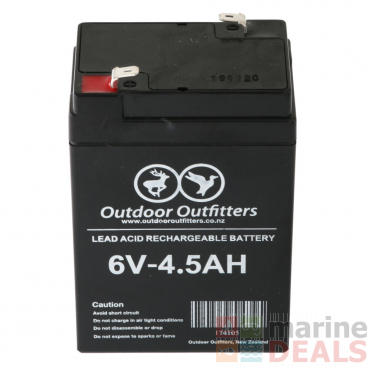 Outdoor Outfitters Rechargeable Lead Acid Battery 6V 4.5Ah