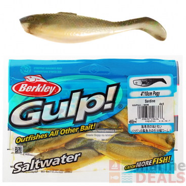 Berkley Gulp Pogy Soft Bait Pack 10cm Qty 4 Sardine
