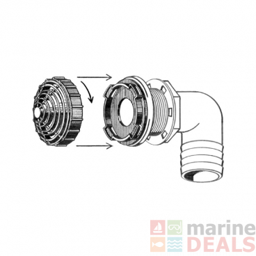TH Marine Overflow Fittings with Filters - 90 Elbow Outlet