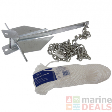 BLA Galvanised Sand Anchor Kit 4S with 6mm x 50m Rope and 2 x 6mm Chain