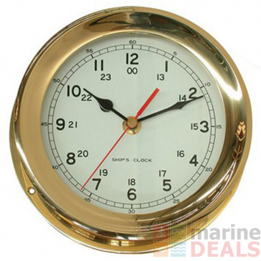 Marine Town Clock Brass Plain 116mm Base