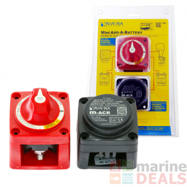 Blue Sea Mini Add-A-Battery Switch and Charging Relay Kit 65A