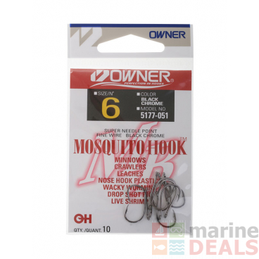 Owner Fine Wire Mosquito Lure Assist Hooks 6 Qty 10