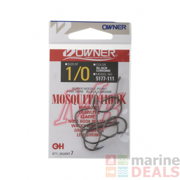 Owner Fine Wire Mosquito Lure Assist Hooks 1/0 Qty 7