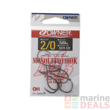 Owner Fine Wire Mosquito Lure Assist Hooks 2/0 Qty 6