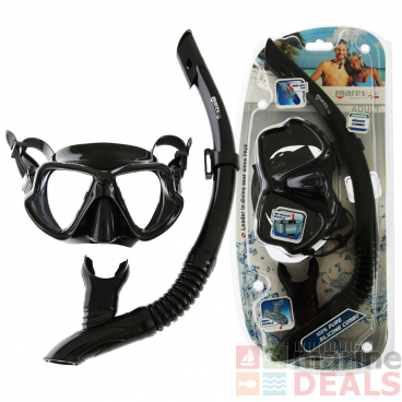 Mares Wahoo Adult Dive Mask and Snorkel Set Black