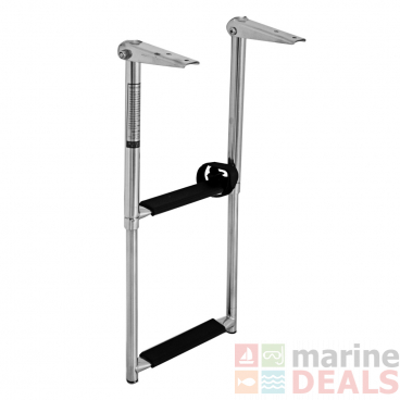 Oceansouth Telescopic Stainless Steel 2-Step Ladder