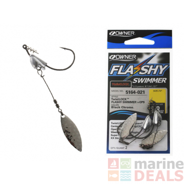 Owner Flashy Swimmer TwistLOCK Softbait Hooks 1/0 Qty 2