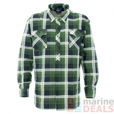 Betacraft Stag Brushed Long Sleeve Shirt Green Closed Front