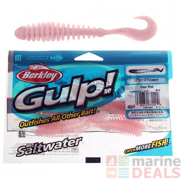Berkley Gulp Pulse Worm Soft Bait 8cm Qty 8 Clear Pink