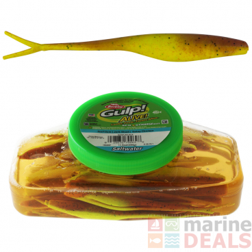 Berkley Gulp Alive Jerk Shad Soft Bait Tub 5in/13cm Satay Chicken