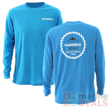 Shimano Established Technical Mens Long Sleeve Shirt Blue M