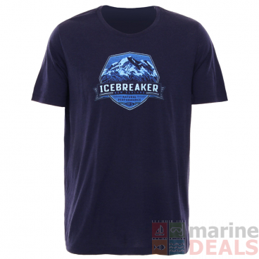 Icebreaker Merino Tech Lite Cook Crest Mens T-Shirt Navy 2XL