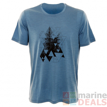 Icebreaker Merino Tech Lite Evergreen Geo Mens T-Shirt Thunder L