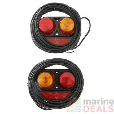 Atlantic Trailer Rear Lamp Tail Light Kit with 8m Wiring Harness 12v
