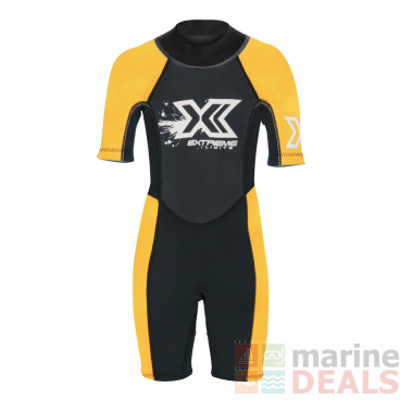 Extreme Limits Reef Kids Springsuit Wetsuit Black/Orange Size 4