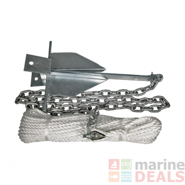 BLA Galvanised Sand Anchor Kit 4.5kg with 50m x 10mm Rope and 4m x 8mm Chain