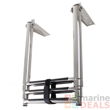 Folding Telescopic 3-Step Boat Boarding Ladder 88cm