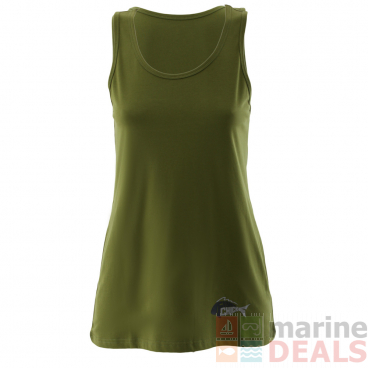 Fisherchick Te Moko Marlin Womens Singlet Army Green