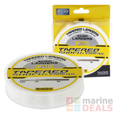 ASSO Tapered Shockleader Clear 5x15m 15-50lb