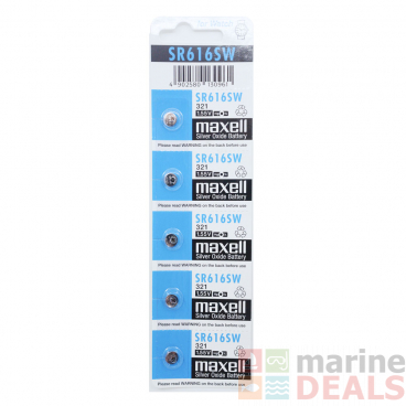 Maxell SR616SW Silver Oxide Button Cell Battery 5-Pack