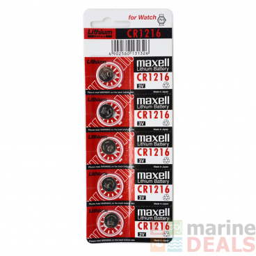 Maxell CR1216 Lithium Button Cell Battery 3V 5-Pack