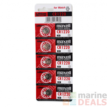 Maxell CR1220 Lithium Button Cell Battery 3V 5-Pack