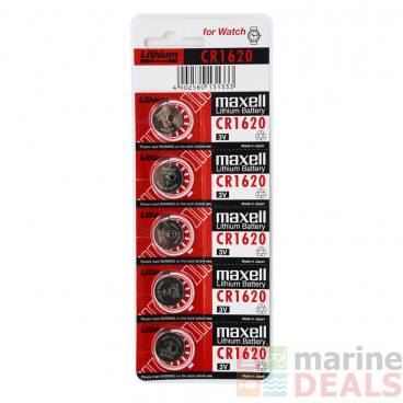 Maxell CR1620 Lithium Button Cell Battery 3V 5-Pack