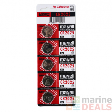 Maxell CR2025 Lithium Button Cell Battery 3V 5-Pack