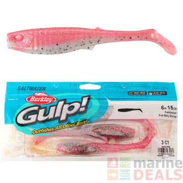 Berkley Gulp Paddleshad Soft Bait 15cm Qty 3 Pink Belly