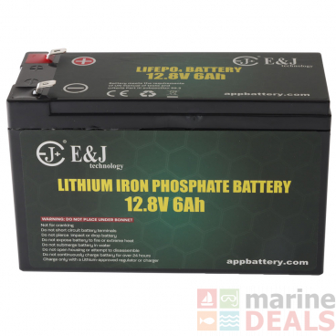 E&J LiFePO4 Rechargeable Lithium Deep Cycle Battery 12.8V 6Ah