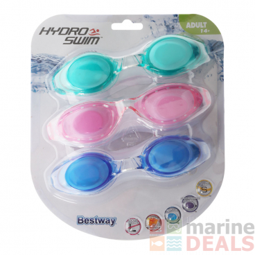 Hydro-Swim Belize 3-Piece Goggles Set Lime Pink Blue