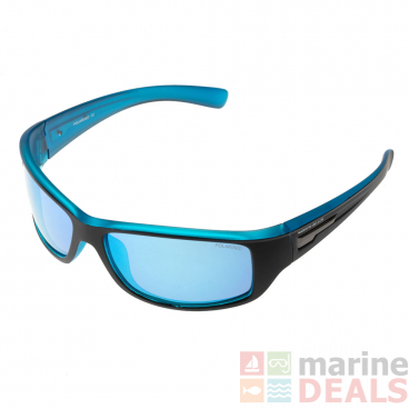 North Beach Perch Polarised Sunglasses Blue Mirror/Black Frame