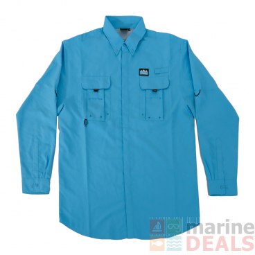 Ridgeline Mako Fishing Mens Long Sleeve Shirt Blue 4XL